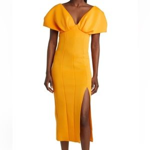 ASOS • Deep V-Neck Neck Midi Sheath Dress